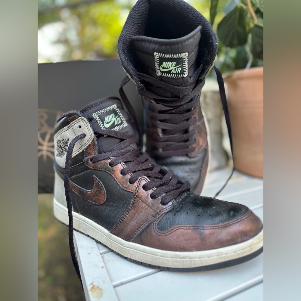 Nike Air Jordan’s Men's Black / Multi Colored/ Sesame Mid Sneakers